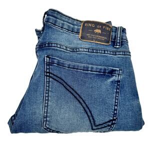 Ring of Fire Jeans Mens 32x30 (31x29 ACTUAL) Skinny Distressed Blue Denim